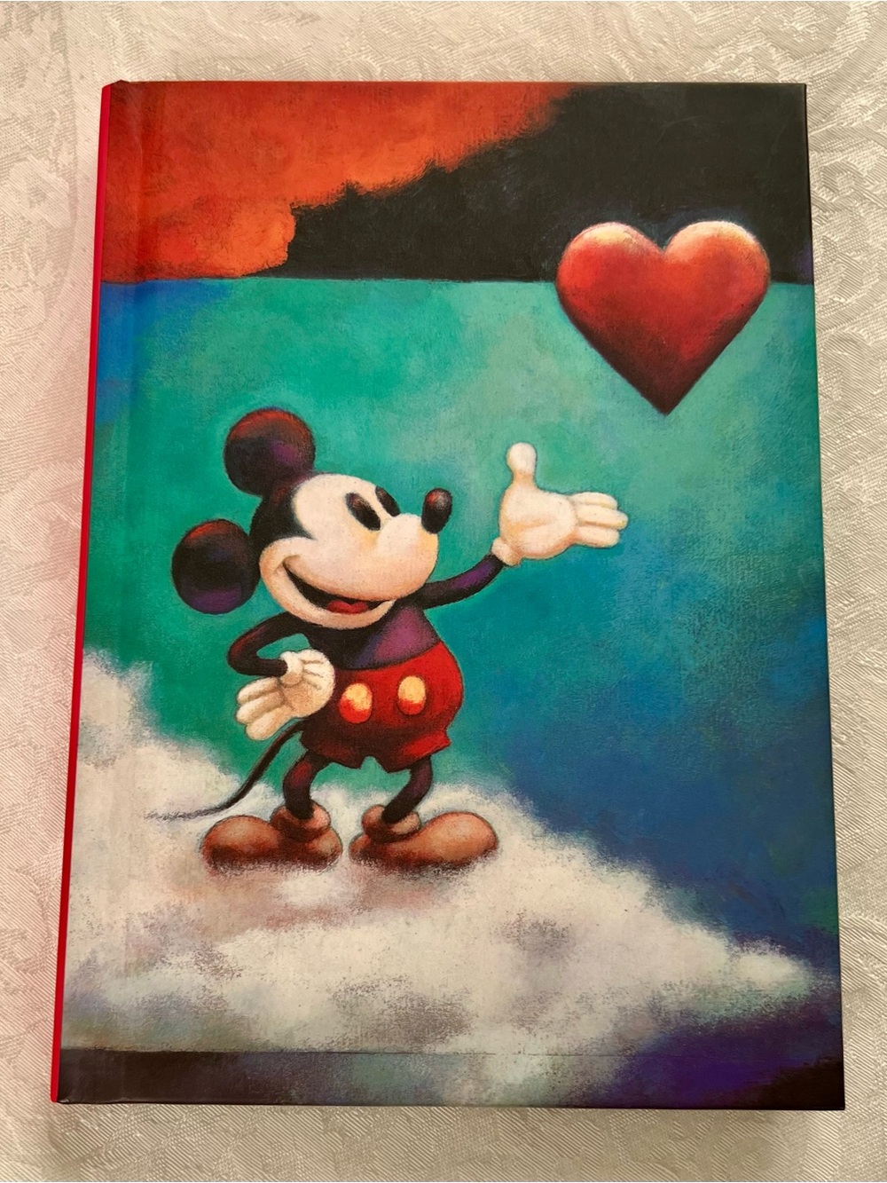 Disney Teal & Red Mickey with Floating Heart Hardcover Journal